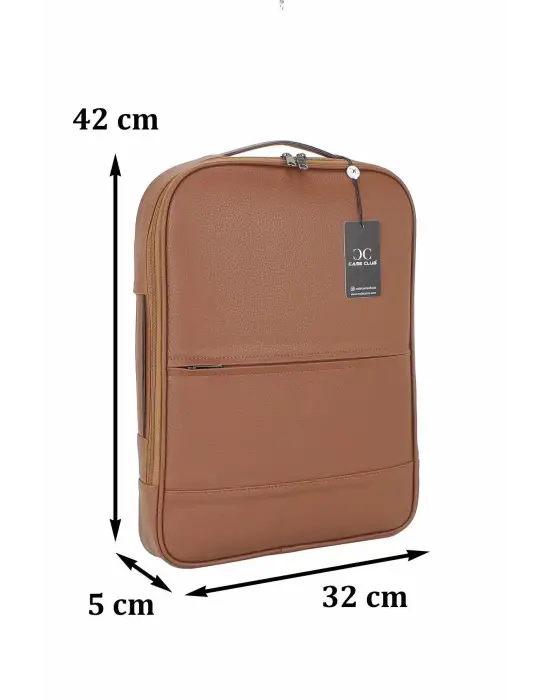 Fonksiyonel 15,6 inç Sportif Taba Laptop Sırt Çantası