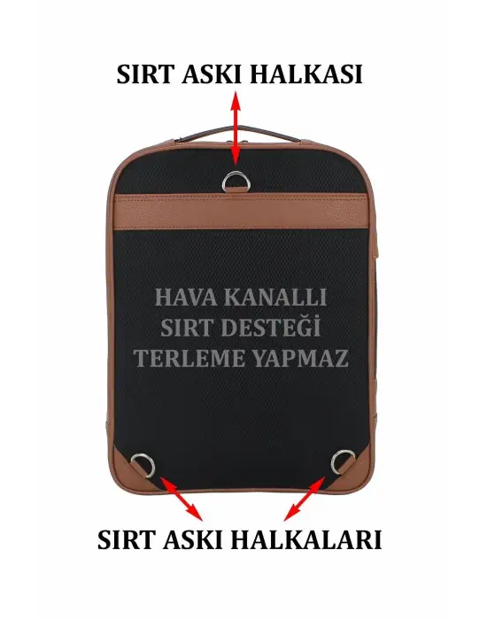 Fonksiyonel 15,6 inç Sportif Taba Laptop Sırt Çantası