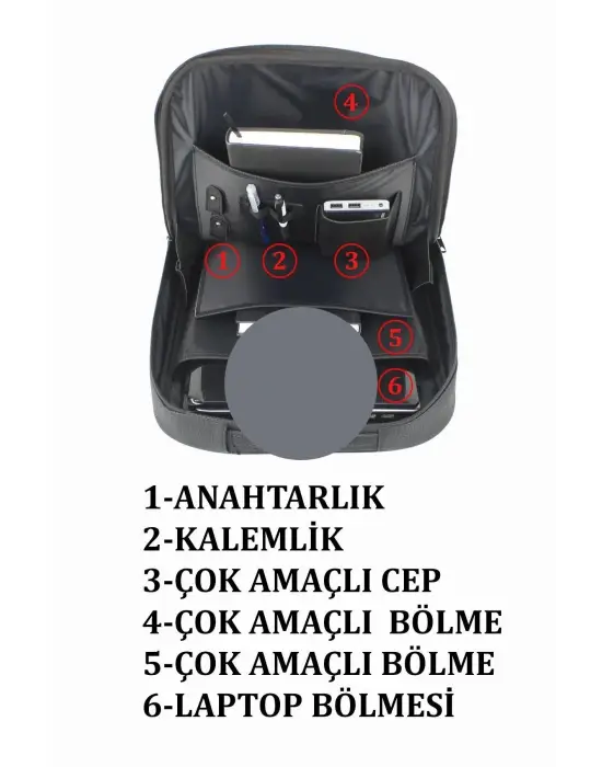 Fonksiyonel 15,6 inç Sportif Taba Laptop Sırt Çantası