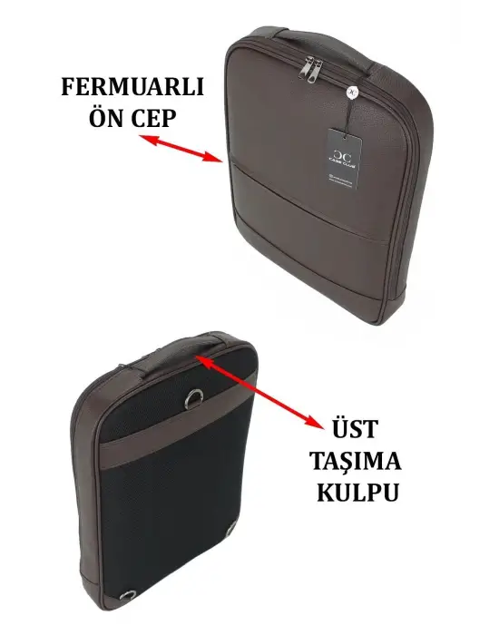 Fonksiyonel 15,6 inç Sportif Kahverengi Laptop Sırt Çantası