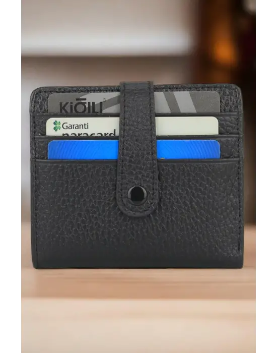 Hakiki Deri Unisex Slim Kartlık Siyah Cüzdan