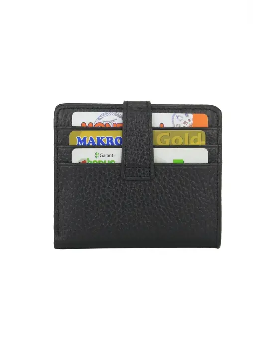 Hakiki Deri Unisex Slim Kartlık Siyah Cüzdan