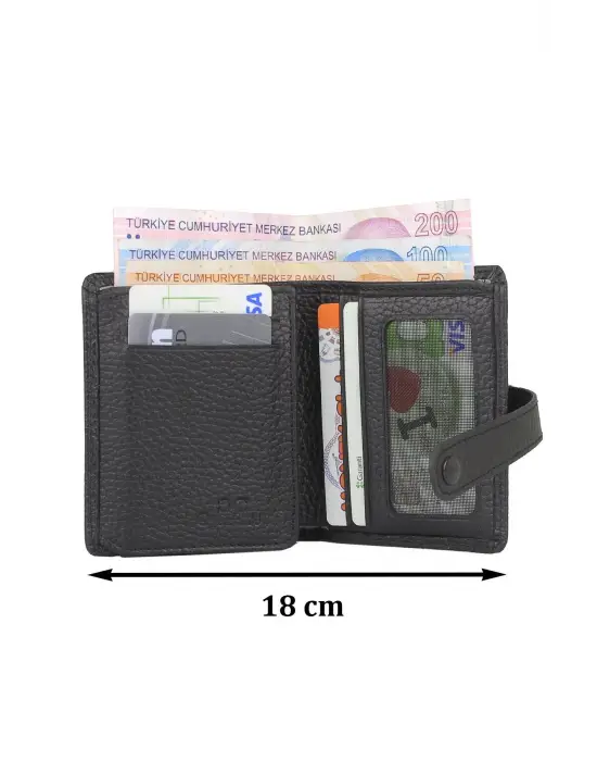 Hakiki Deri Unisex Slim Kartlık Siyah Cüzdan