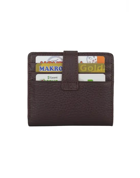 Hakiki Deri Unisex Slim Kartlık Kahverengi Cüzdan