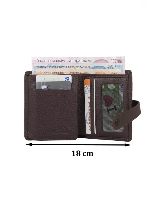 Hakiki Deri Unisex Slim Kartlık Kahverengi Cüzdan