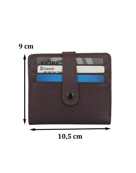 Hakiki Deri Unisex Slim Kartlık Kahverengi Cüzdan