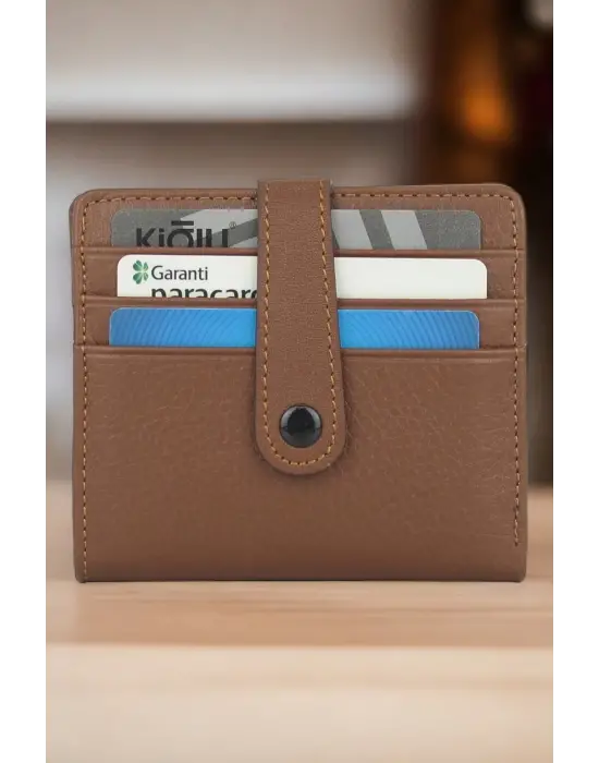 Hakiki Deri Unisex Slim Kartlık Taba Cüzdan