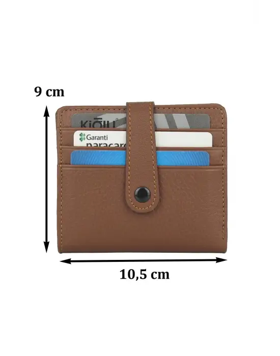 Hakiki Deri Unisex Slim Kartlık Taba Cüzdan