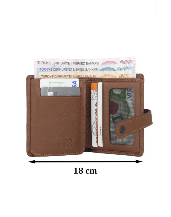 Hakiki Deri Unisex Slim Kartlık Taba Cüzdan