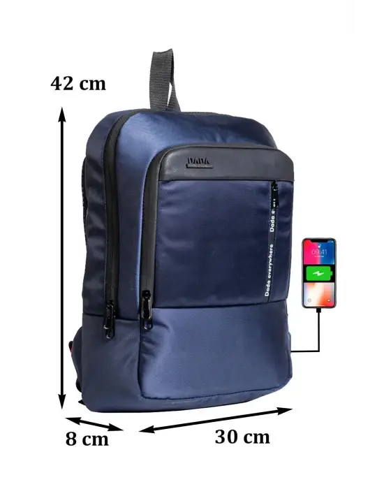 Su Geçirmez 14-15,6 inç Slim Lacivert Notebook Laptop Sırt Çantası