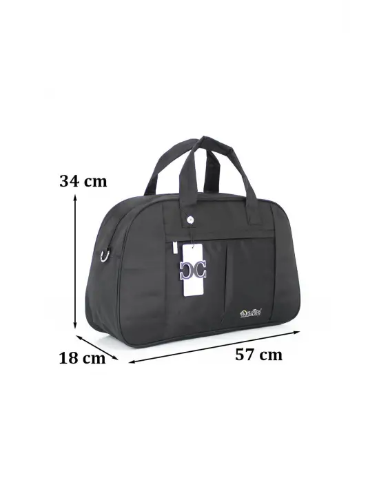 Büyük Boy Su Geçirmez Kumaş Siyah Seyahat ve Spor Çantası