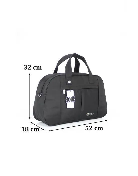 Orta Boy Su Geçirmez Siyah Seyahat ve Spor Çantası