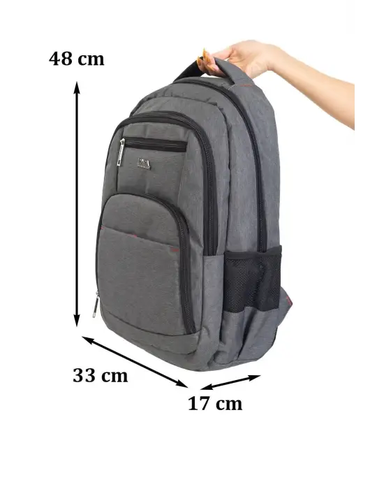 Büyük Boy Su Geçirmez 15,6 inç Antrasit Notebook Laptop Sırt Çantası