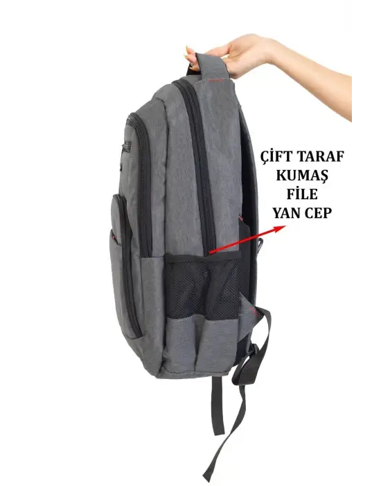 Büyük Boy Su Geçirmez 15,6 inç Antrasit Notebook Laptop Sırt Çantası