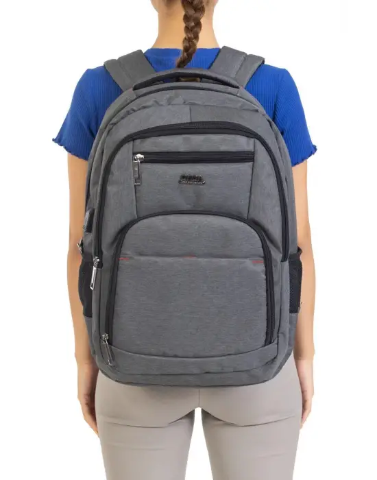 Büyük Boy Su Geçirmez 15,6 inç Antrasit Notebook Laptop Sırt Çantası