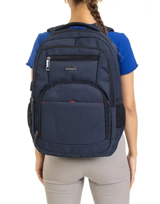 Büyük Boy Su Geçirmez 15,6 inç Lacivert Notebook Laptop Sırt Çantası
