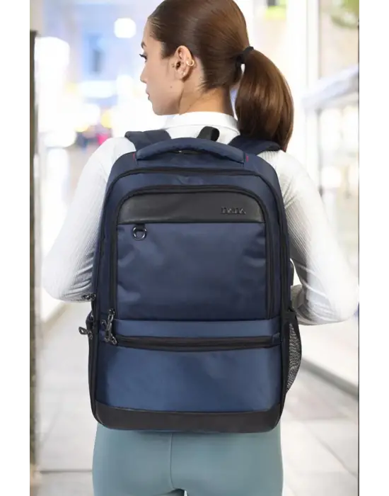 Sportif Su Geçirmez 14-15,6 inç Lacivert Notebook Laptop Sırt Çantası