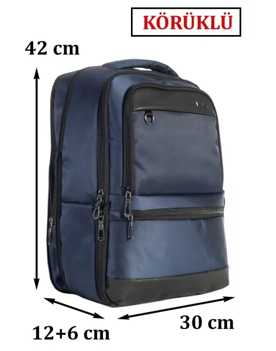 Sportif Su Geçirmez 14-15,6 inç Lacivert Notebook Laptop Sırt Çantası