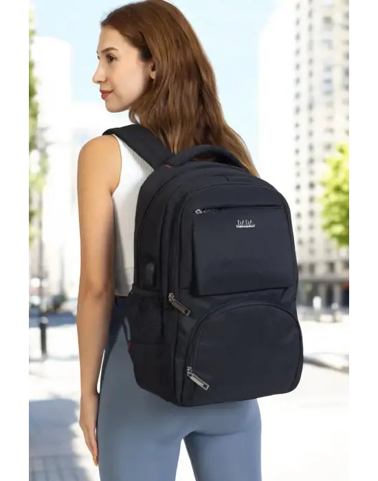 Sportif Darbe Emici Su Geçirmez 13,3-14 inç Siyah Laptop Sırt Çantası