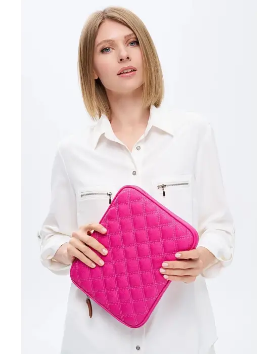 10-11 İnç Şık iPad Air Pro & Matepad & Galaxy Fuşya Tablet Kılıfı