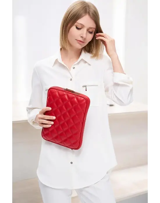 10-11 İnç Şık iPad Air Pro & Matepad & Galaxy Kırmızı Tablet Kılıfı