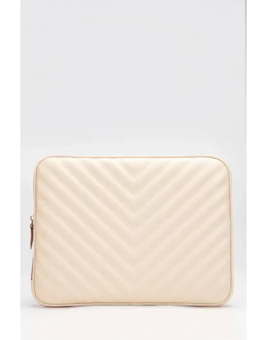 Omuz Askılı Macbook Air Pro 13.3-14 İnç Bej Notebook Laptop Kılıfı