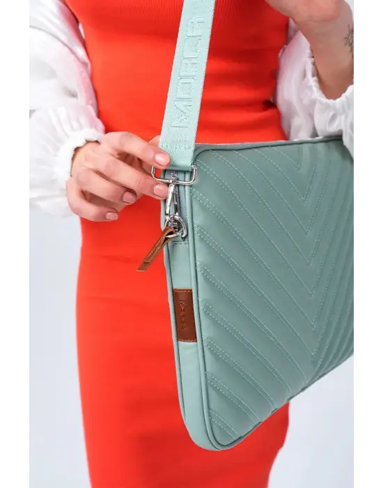 Omuz Askılı Macbook Air Pro 13.3-14 İnç Su Yeşili Notebook Laptop Kılıfı