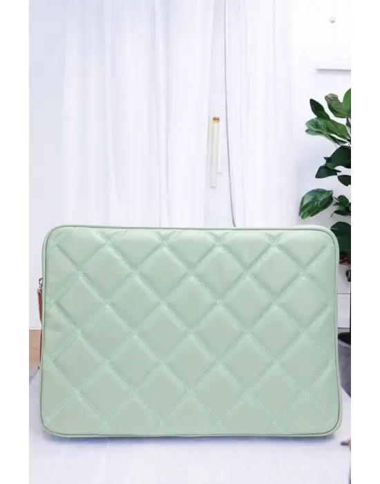 Kapitone 15-16 İnç Su Yeşili Notebook Tablet Laptop Kılıfı