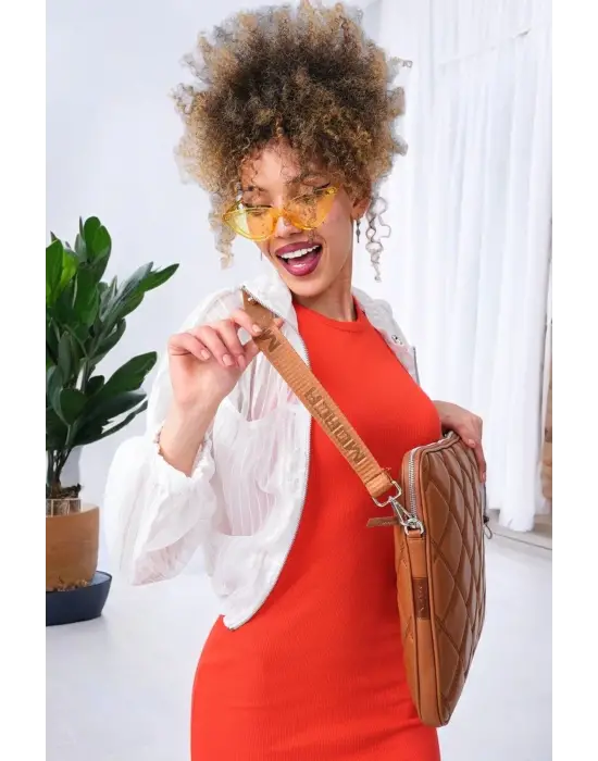 Kapitone 15-16 İnç Taba Notebook Tablet Laptop Kılıfı