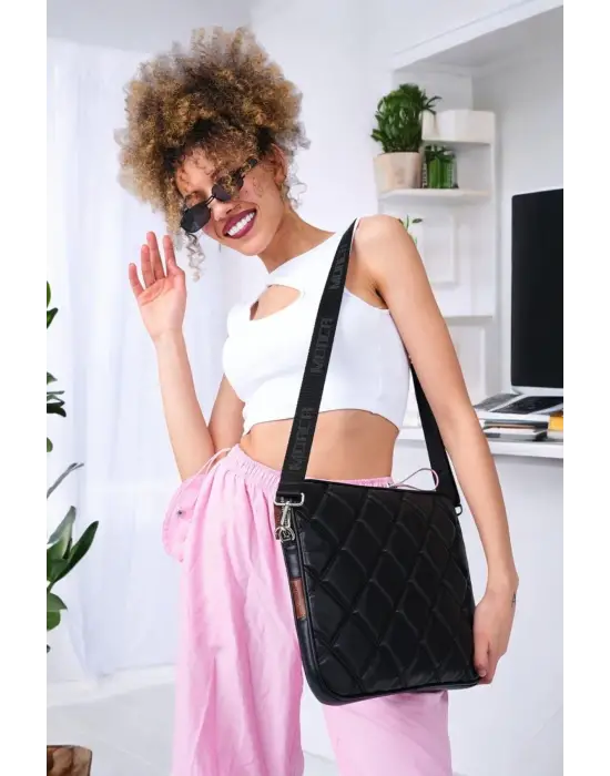 Kapitone 15-16 İnç Siyah Notebook Tablet Laptop Kılıfı