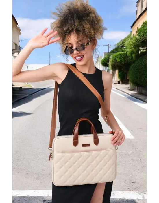 Macbook Air Pro 13.3-14 inç Bej Notebook Laptop Evrak Çantası