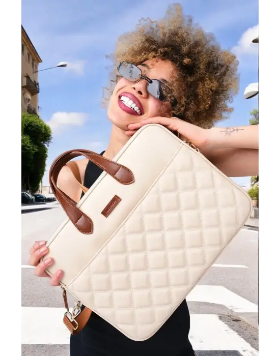 Macbook Air Pro 13.3-14 inç Bej Notebook Laptop Evrak Çantası