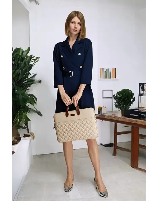 Macbook Air Pro 15-16 inç Bej Notebook Laptop Evrak Çantası