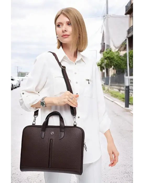 Macbook Air Pro 13-14 Inç Acı Kahve Notebook Laptop Evrak Çantası