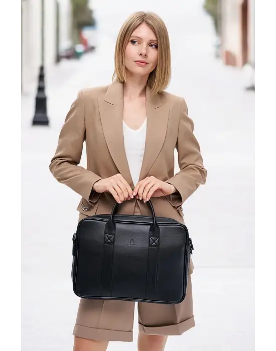 Macbook Fonksiyonel Organizer 13-14 İnç Siyah Notebook Laptop Evrak Çantası