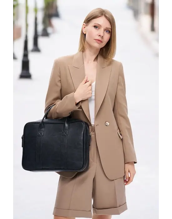 Macbook Fonksiyonel Organizer 13-14 İnç Siyah Notebook Laptop Evrak Çantası