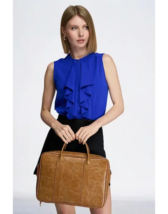 Macbook Fonksiyonel Organizer 13-14 İnç Crazy Taba Notebook Laptop Evrak Çantası