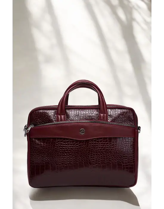 Omuz Askılı 13-14 İnç Bordo Notebook Laptop Evrak Çantası