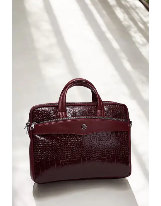 Omuz Askılı 13-14 İnç Bordo Notebook Laptop Evrak Çantası