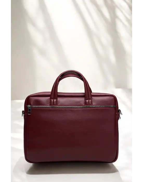 Omuz Askılı 13-14 İnç Bordo Notebook Laptop Evrak Çantası