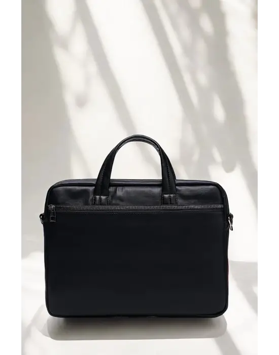 Omuz Askılı 13-14 İnç Kroko Siyah Notebook Laptop Evrak Çantası