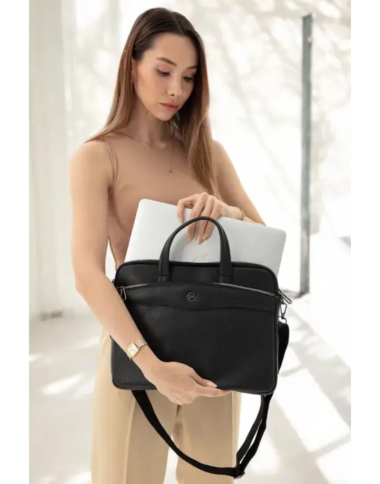 Omuz Askılı 13-14 İnç Siyah Notebook Laptop Evrak Çantası