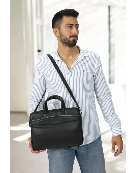 Omuz Askılı 13-14 İnç Siyah Notebook Laptop Evrak Çantası