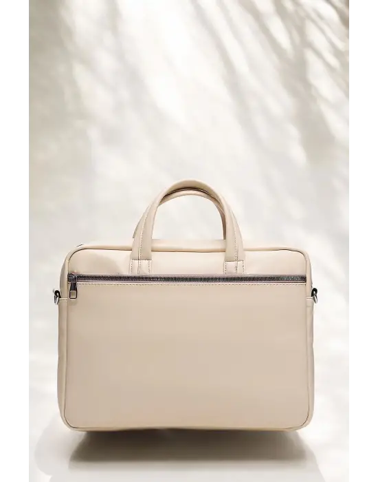 Omuz Askılı 13-14 İnç Bej Notebook Laptop Evrak Çantası