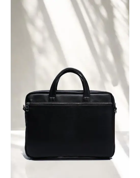 Omuz Askılı 13-14 İnç Hasır Siyah Notebook Laptop Evrak Çantası