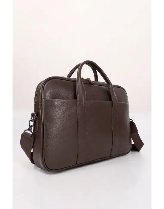 Hakiki Deri 14-15.6 İnç Kahverengi Notebook Laptop & Evrak Çantası