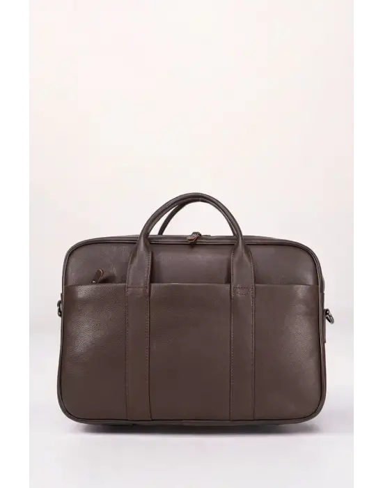 Hakiki Deri 14-15.6 İnç Kahverengi Notebook Laptop & Evrak Çantası