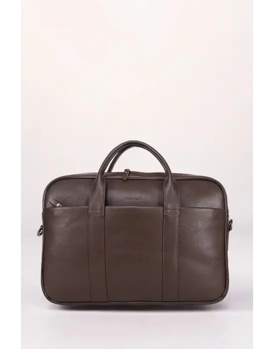 Hakiki Deri 14-15.6 İnç Kahverengi Notebook Laptop & Evrak Çantası