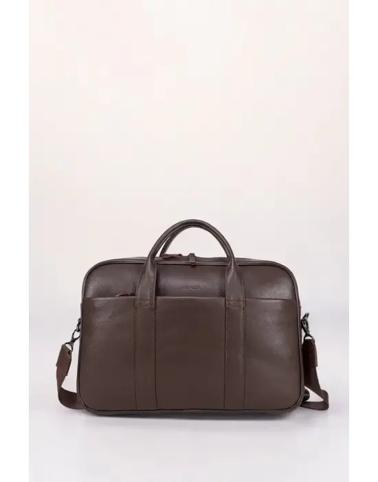 Hakiki Deri 14-15.6 İnç Kahverengi Notebook Laptop & Evrak Çantası