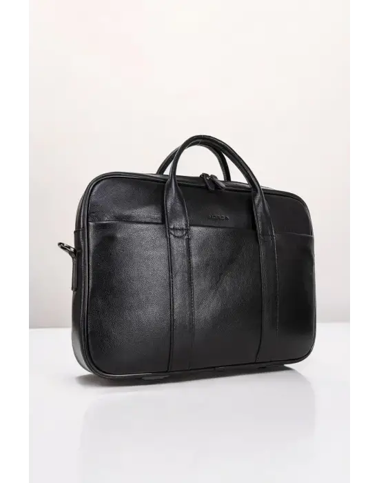 Hakiki Deri 14-15.6 İnç Siyah Notebook Laptop & Evrak Çantası